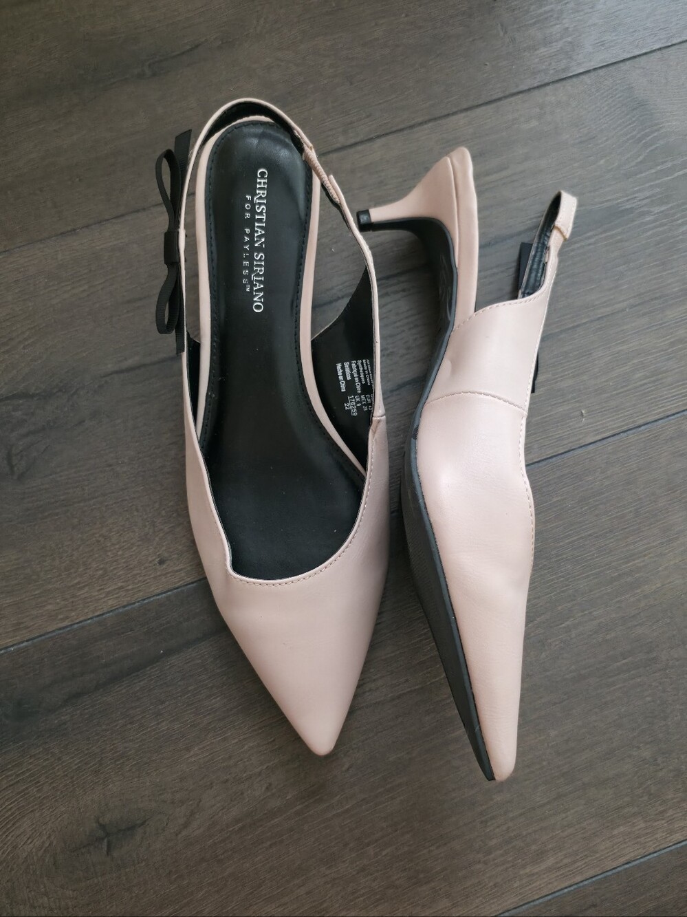 Christian Siriano Blush Pink Pointed Slingback Pumps Kitten Heel